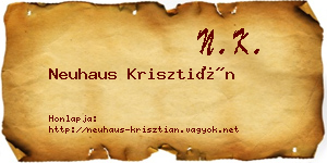 Neuhaus Krisztián névjegykártya